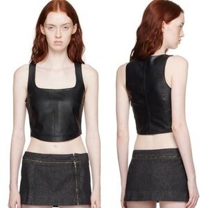 Miaou Zola Tank Top 100% Lamb Nappa Leather Size XL NWT